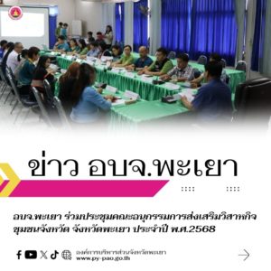 อบจ.พะเยา ร่วมประชุมคณะอนุกรรมการส่งเสริมวิสาหกิจชุมชนจังหวัด จังหวัดพะเยา ประจำปี พ.ศ.2568