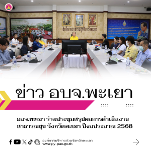 อบจ.พะเยา เข้าร่วมประชุมสรุปผลการดำเนินงานสาธารณสุข จังหวัดพะเยา ปีงบประมาณ 2568
