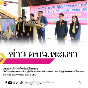 องค์การบริหารส่วนจังหวัดพะเยา จัดโครงการอบรมเชิงปฏิบัติการ พัฒนาศักยภาพแกนนำผู้สูงอายุ จังหวัดพะเยา ประจำปีงบประมาณ พ.ศ. 2568