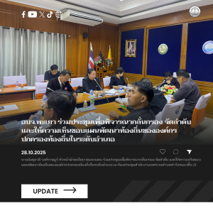 อบจ.พะเยา ร่วมประชุมคณะกรรมการประสานแผนพัฒนาท้องถิ่นแบบบูรณาการขององค์การปกครองท้องถิ่น